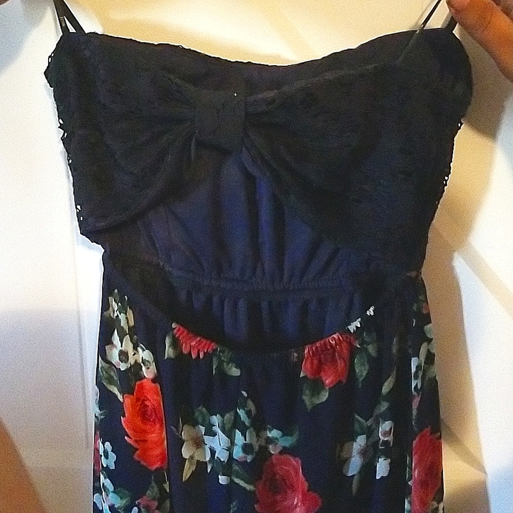 Tube top long floral dress